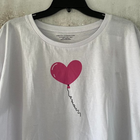 French Connection Amour Balloon Cropped T-Shirt (NWT) - Picture 3 of 11